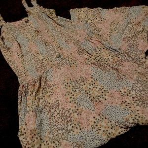 Spaghetti strapped pastel floral print jumpsuit